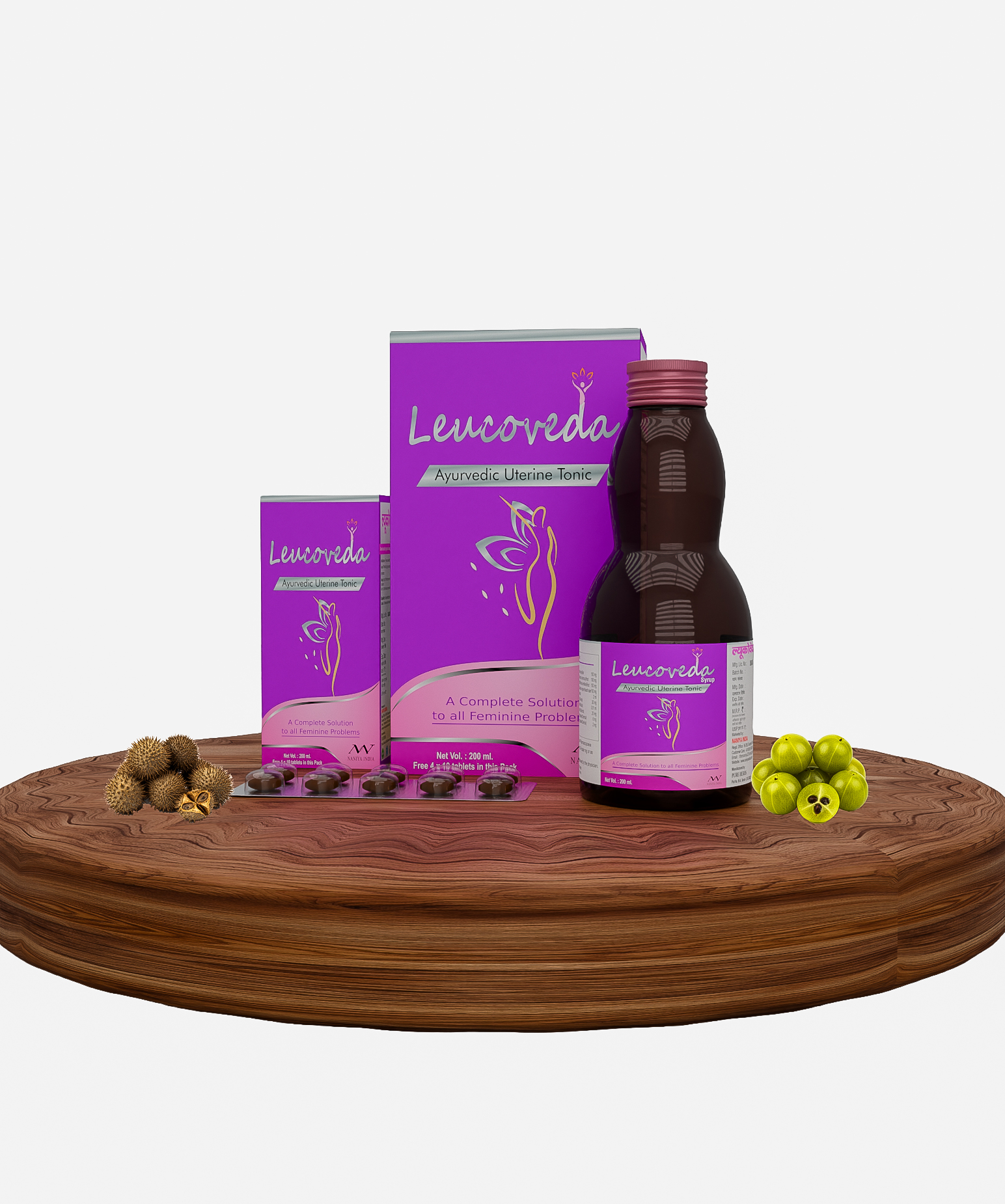 LEUCOVEDA - Ayurvedic Women Wellness Tonic | Natural Hormonal Balance (Pack of 3)